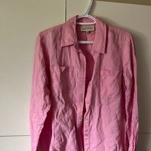 Linen pink button down